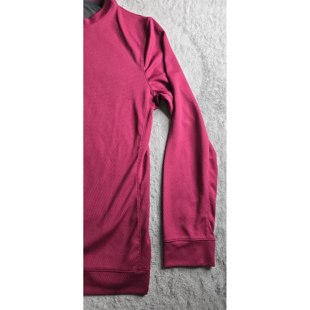 Nike Basketball Shirt Womens Large Burgundy Long Sleeve Training Mesh Jersey